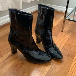 Aquatalia patent leather high heeled boots